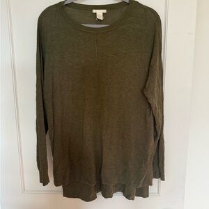 H&M Olive Green Lightweight Long Sleeve Sweater